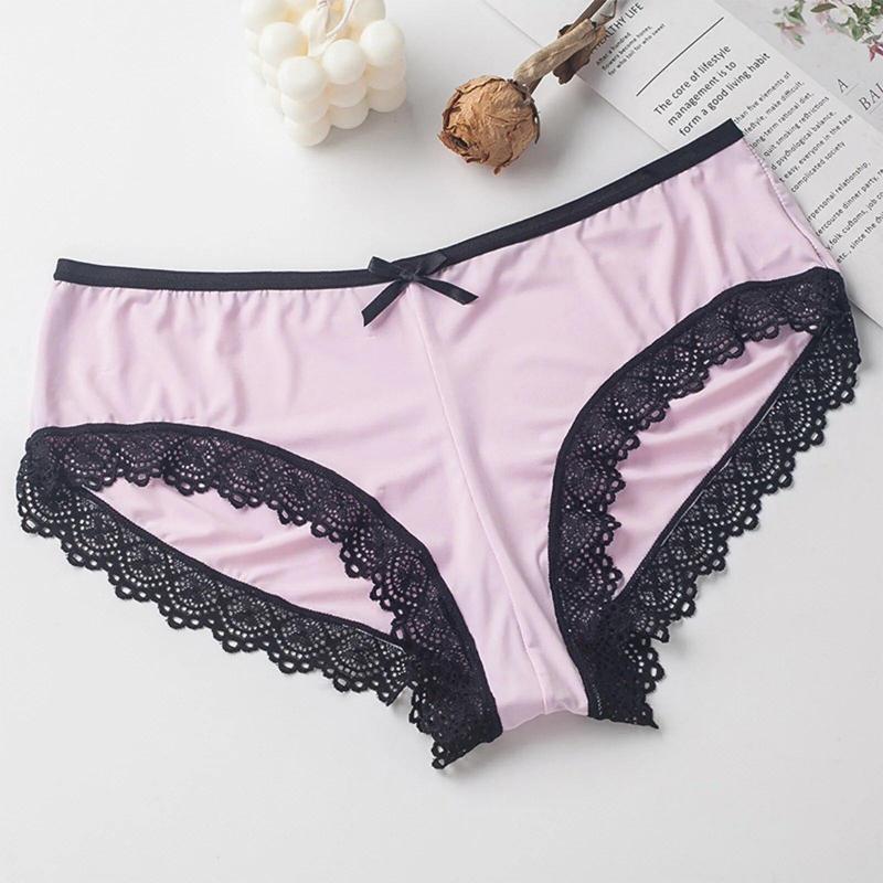 Sexiest Panties for Women Sexy Lingerie Lace Ice Silk Low Waist Pants Cotton Crotch Briefs Woman Clothing