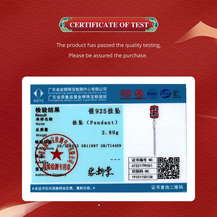 BAMOER 925 Sterling Silver Chinese New Year Series Red Enamel Lion Dancing Hanging Bead for Women Bracelet and Necklace