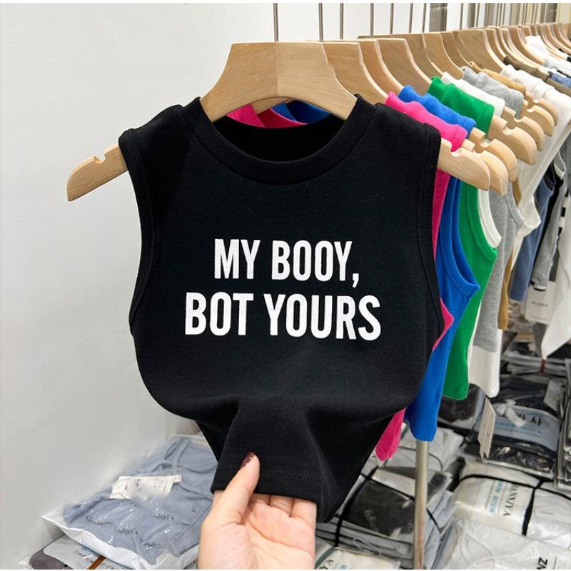 Summer Vintage White Crop Women Print Letter Punk Sexy Tank Korean Streetwear Cropped Sleeveless