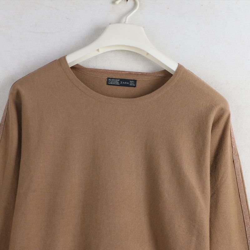 Sunshine House Autumn and Winter New Arrival Export Fashion Women's round-Collar Long-Sleeve Knitwear Plus Size Sweater Pullover