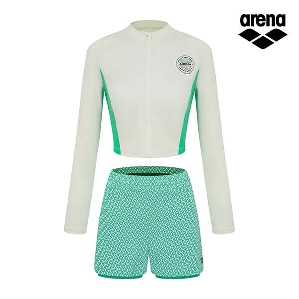 Alena Skipper Leisure Zip-Up Rash Guard Set A4Bl1Ps08Owt