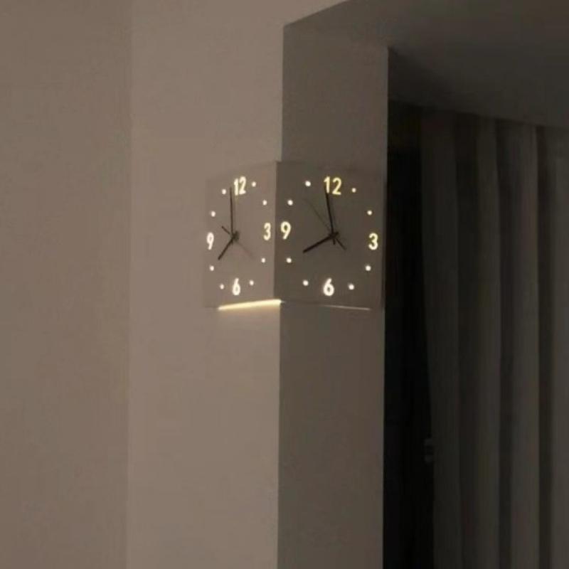 

Led Wall Clocks Lighting Clock Living Room Intelligent Noiseless Hanging Watch Household Aesthetic Art Metal Watches Decoration Lithium Battery