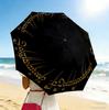 Elven Script Circle 8 Ribs 3Fold Black Glue Uv Protection Umbrella Sun Protection Rainproof Compact Folding Umbrella For Travel Daily Use C923169