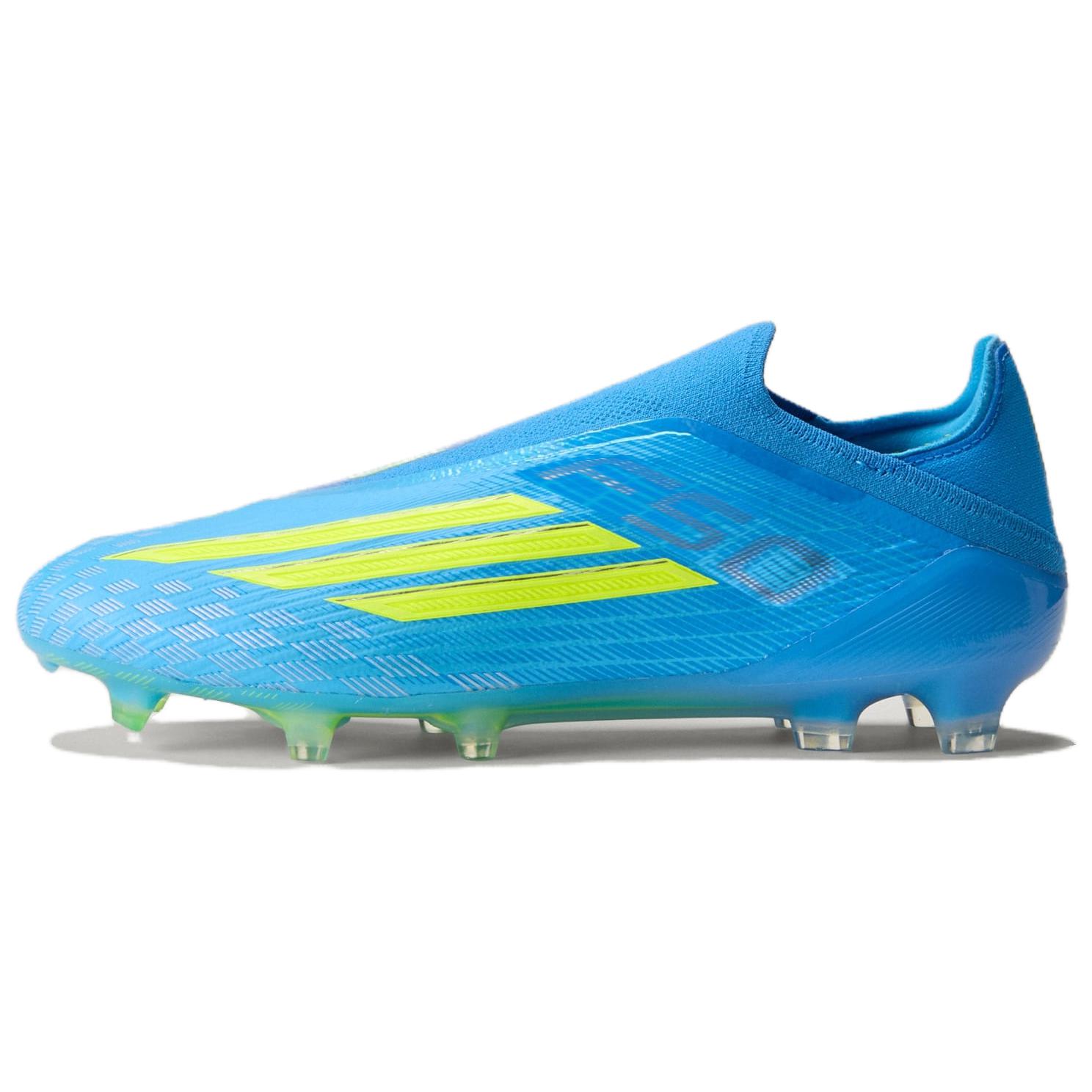 adidas F50 Elite Laceless FG Lucid Ray Blue Team Solar Yellow 2 Lucid Aquamarine Unisex Cleats JR6461 42⅔