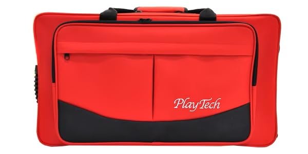 PLAYTECH Double Case for Can Hold 2 Red Trumpet, Semi-hard Type, Mouthpieces,