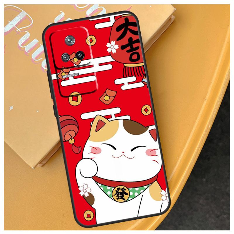 Maneki Neko Lucky Money Cat Funda For Xiaomi 17 Pro Max 14 15 Ultra 13T 14T 15T POCO X7 X5 X6 Pro F5 F6 F7 F8 Ultra Case