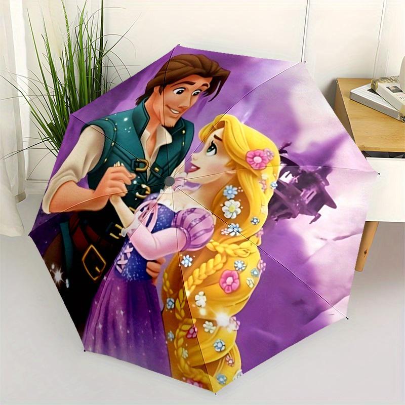 1pc Tangled, Rapunzel Automatic Folding Umbrella: Compact 8-rib Design Cartoon Travel Companion for Outdoor, Casual Accessory
