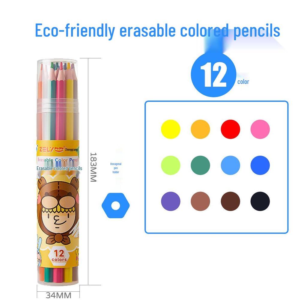 Zhenglin Erasable Colored Pencils – 24, 36, and 48 Color Sets for Children and Students Drawing and Coloring.