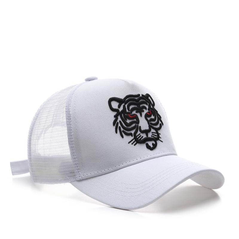 Cappellino da Baseball Unisex Ricamo Tigre Cappellino Trucker Rete Posteriore Traspirante Stile Street Cappellino Parasole
