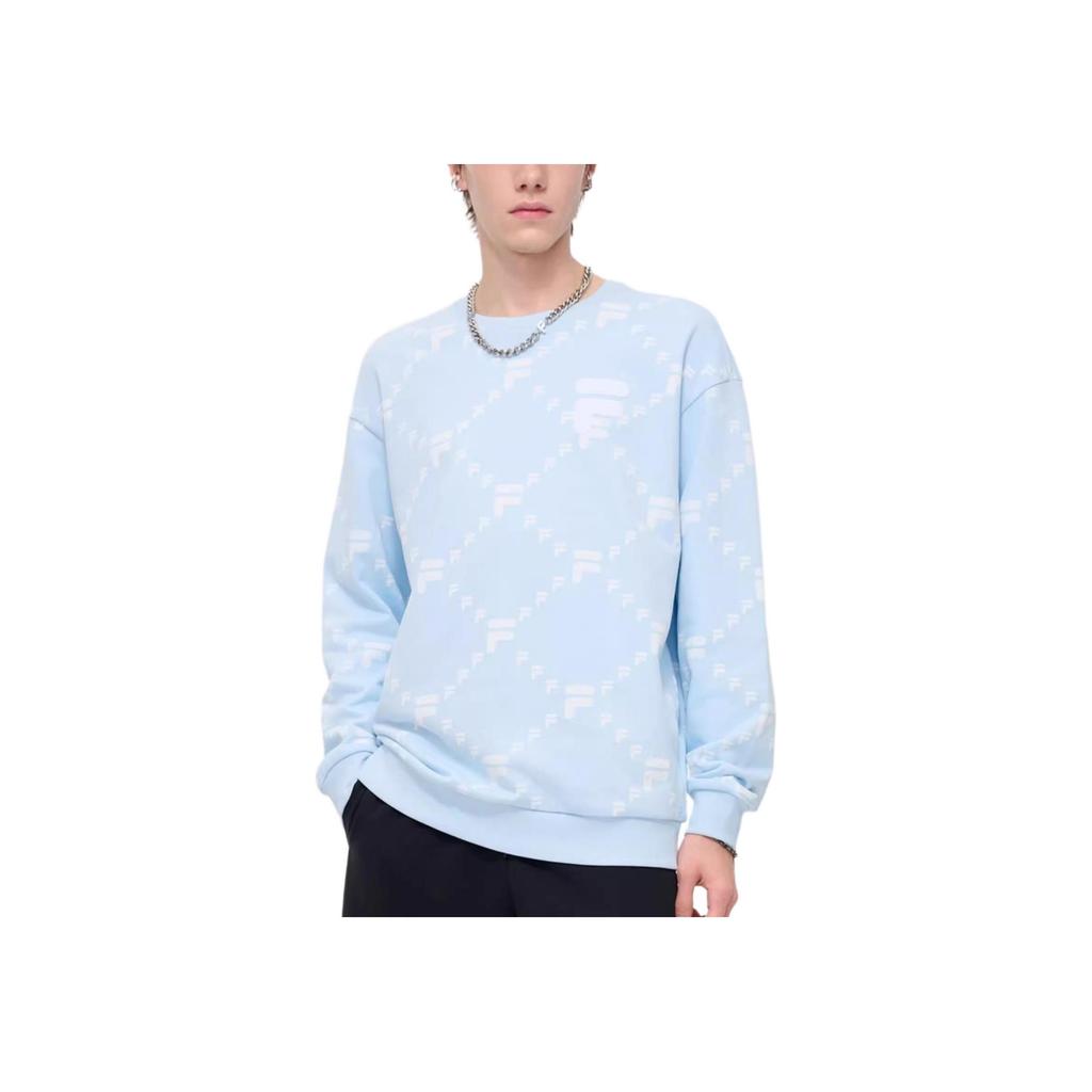 FILA Fusion Logo Print Pullover Sweatshirt Unisex sweatshirt Light-Sky-Blue T11U316203FLB