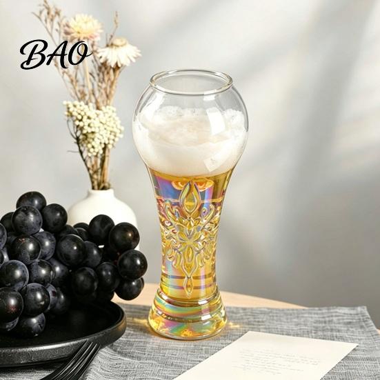 Langlebiger Bierglas-Pokalform-Weinbecher, Hitzebeständiger Krug für Craft-Bier, Transparenter Becher für Saft, Kreatives Pub-Trink-Sport-Party-Glas, Hoch Borosilikat
