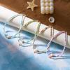 Bohemian Doppelperlen Seestern Schildkröte Anhänger Halskette für Frauen Bunte Samenperlen Schlüsselbein Kette Choker Strandparty Schmuck