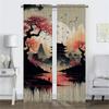 Moderne Wohnzimmervorhänge im japanischen Stil für Kamerafenstervorhänge, Innenvorhänge für Zuhause, 2 Stück, Halloween-Dekoration, Trennwand