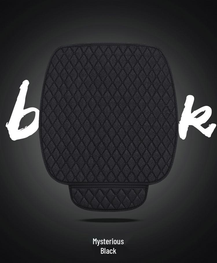 Breathable Linen Car Seat Cushion Set - Four Seasons, Small Waist, Half-Wrapped, 7-Piece