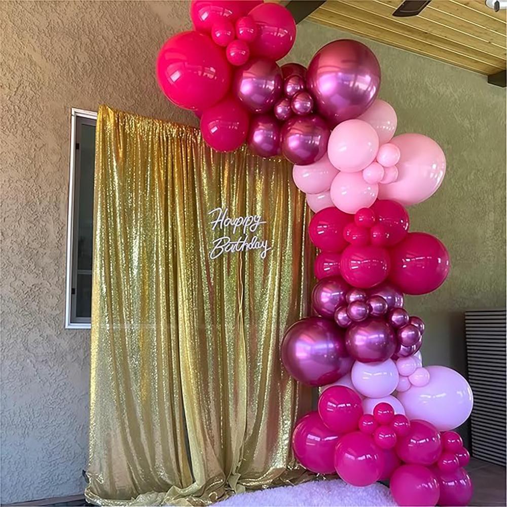 Hot Pink Balloons Garland Arch Pink Gold Balloon Kit Girl Baby Shower Birthday Party Wedding Anniversary Graduation Decoration