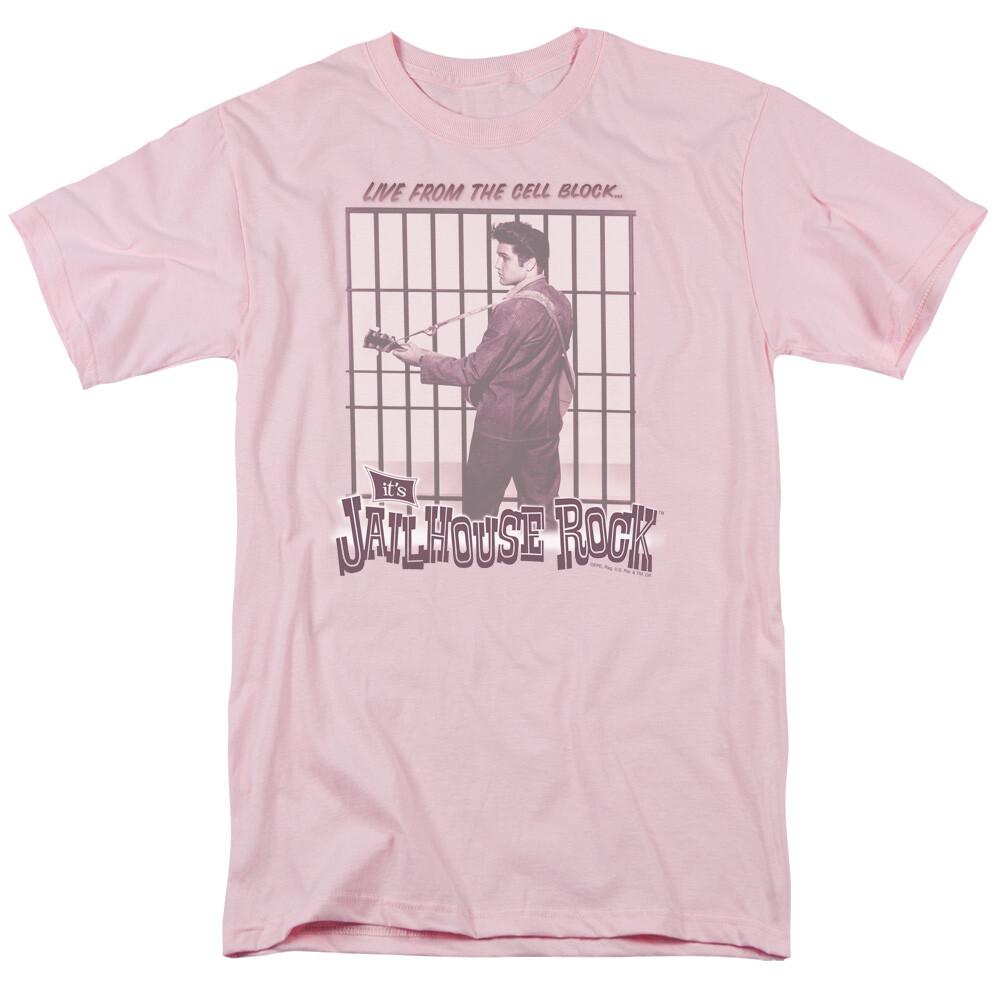 Elvis Presley Trouble With Girls T Shirt Mens Licensed The King Tee Light Pink L