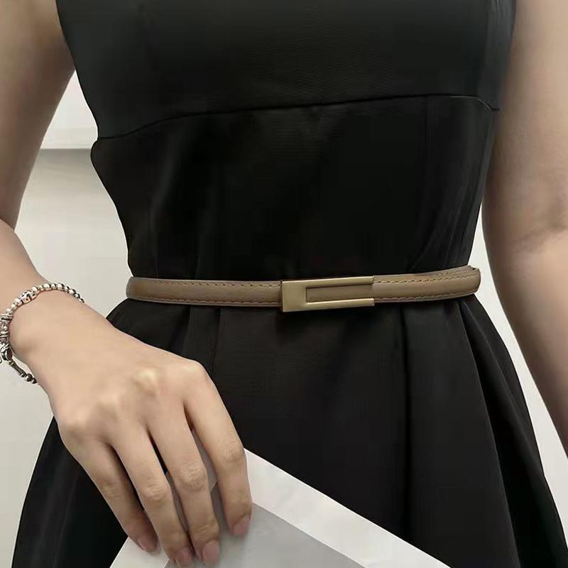 Women Korean Able Thin Waist Strap Metal Accessories Basic Belt Women Casual Porous Adjustable  Belts