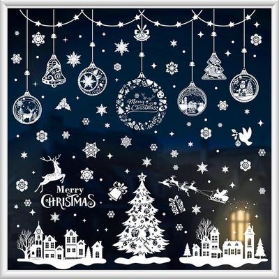 Christmas Electrostatic Window Stickers - Various Designs for Holiday Decorations