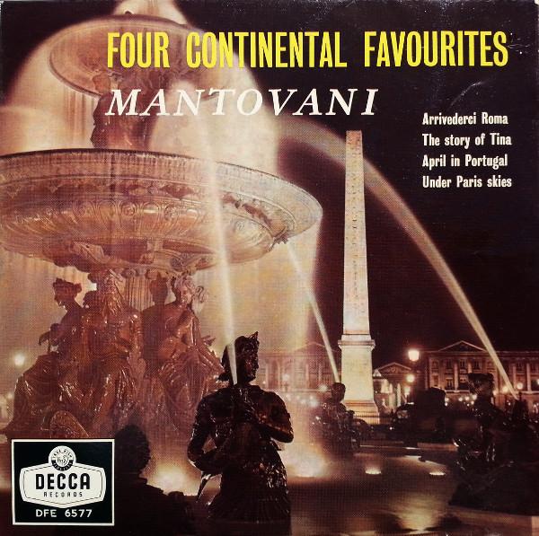 

7inch Record MANTOVANI HIS ORCHESTRA Four Continental Favourites DFE6577 DECCA 1958 UK Jazz Used