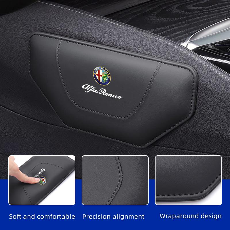 Car Leather Knee Pad Interior Pillow Comfortable For Alfa Romeo 159 Giulietta Giulia 147 Mito 166 GT Stelvio F1 Brera Volante