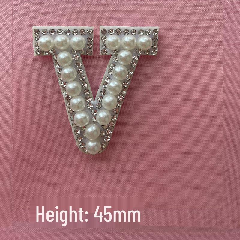 DIY Pearl & Rhinestone Iron-on Letter Stickers - 26 Alphabet Designs for Hat Decoration