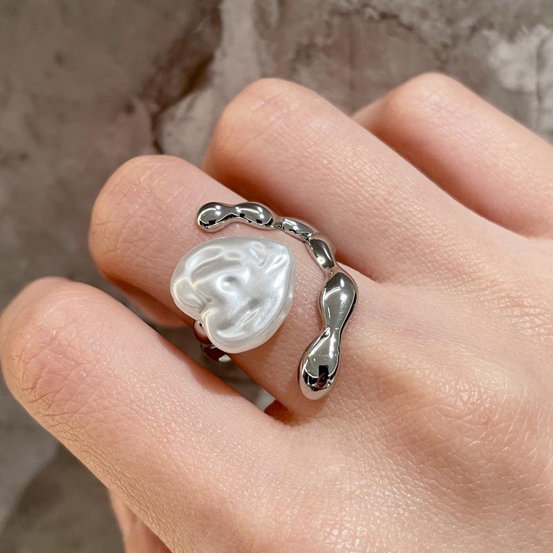 Silver Geometric Lava Open Ring: Versatile, Trendy, Unisex Design