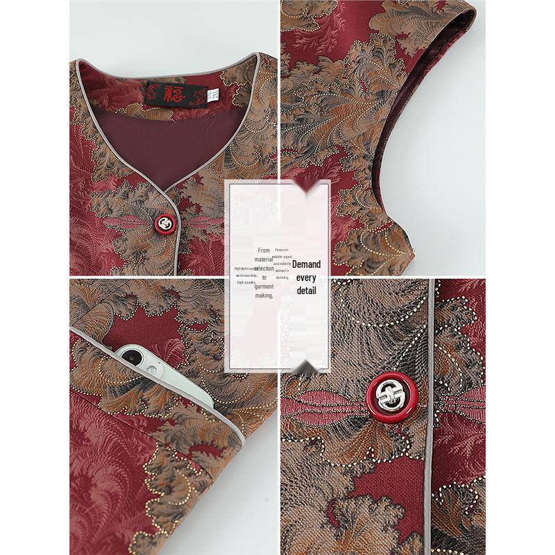 Grandma's Lightweight Autumn Vest for Middle-Aged & Elderly Women - Sleeveless Jacket for Spring & Fall