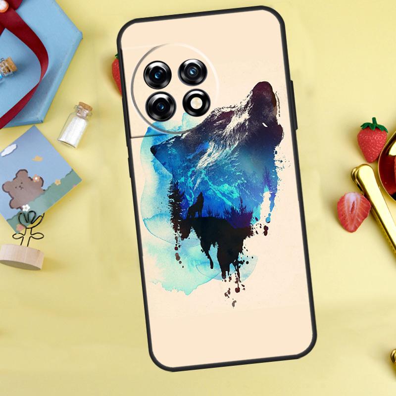 Wolf Art Black Case For OnePlus 15 13 12 11 9 10 Pro 13T 13R 12R 10T 8T Nord 5 CE 3 4 2 Lite N20 N30 Cover