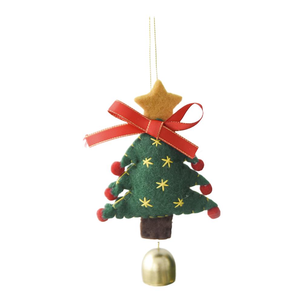 Christmas Bell Bow Door Hanging Ornament Wool Felt Holiday Tree Decorations DIY Handmade Seasonal Decor House Bell Bow