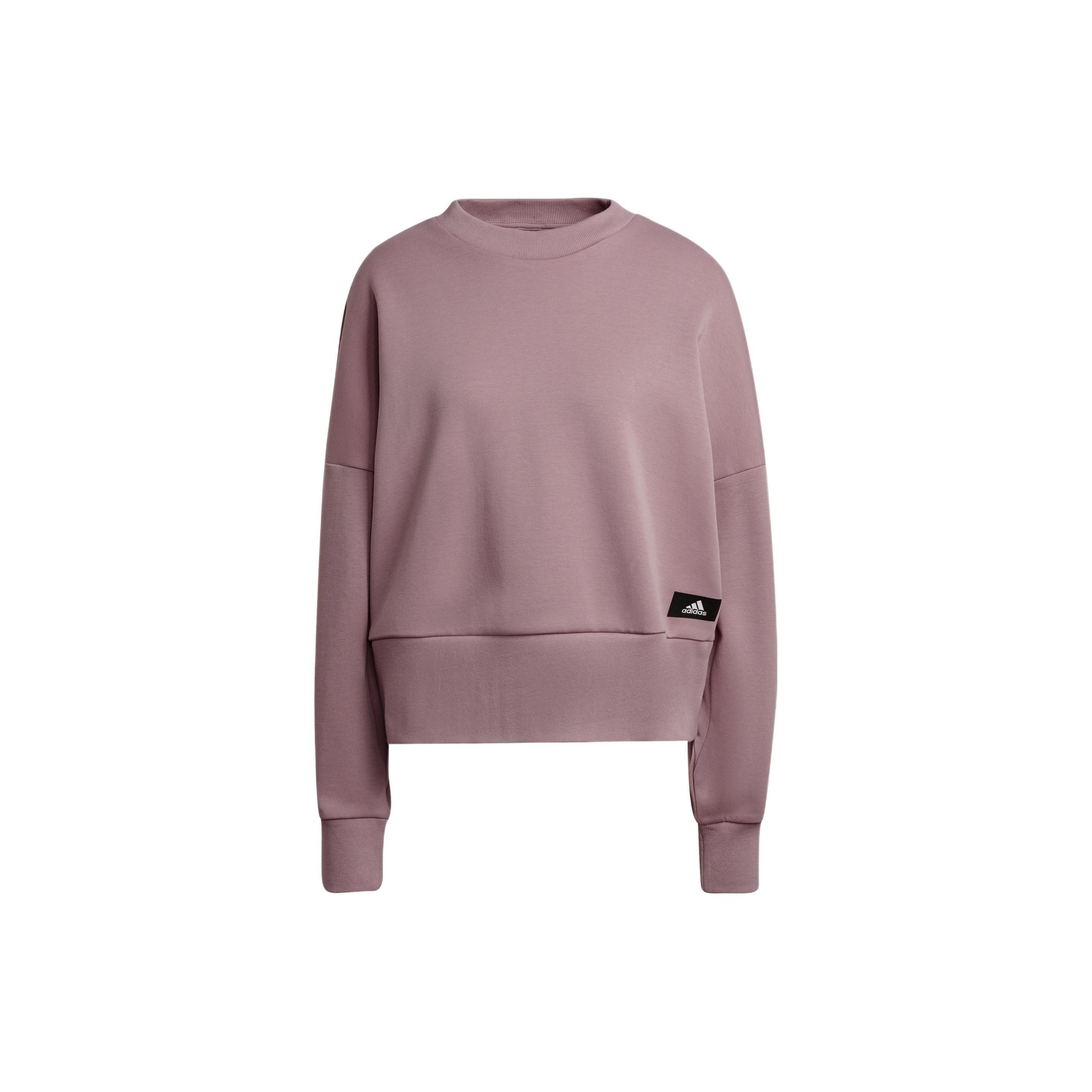 (WMNS) adidas W Fi 3s Crew Stripe Sports Round Neck Pullover Long Sleeves Purple Pink Hoodie Women s HD8998 M