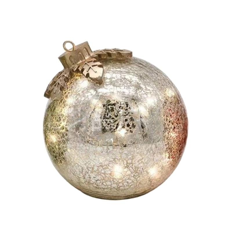 Portable Glass Christmas Ball Decoration with User Friendly Battery Power Indoor Holiday Ornament PEG Texture for Home