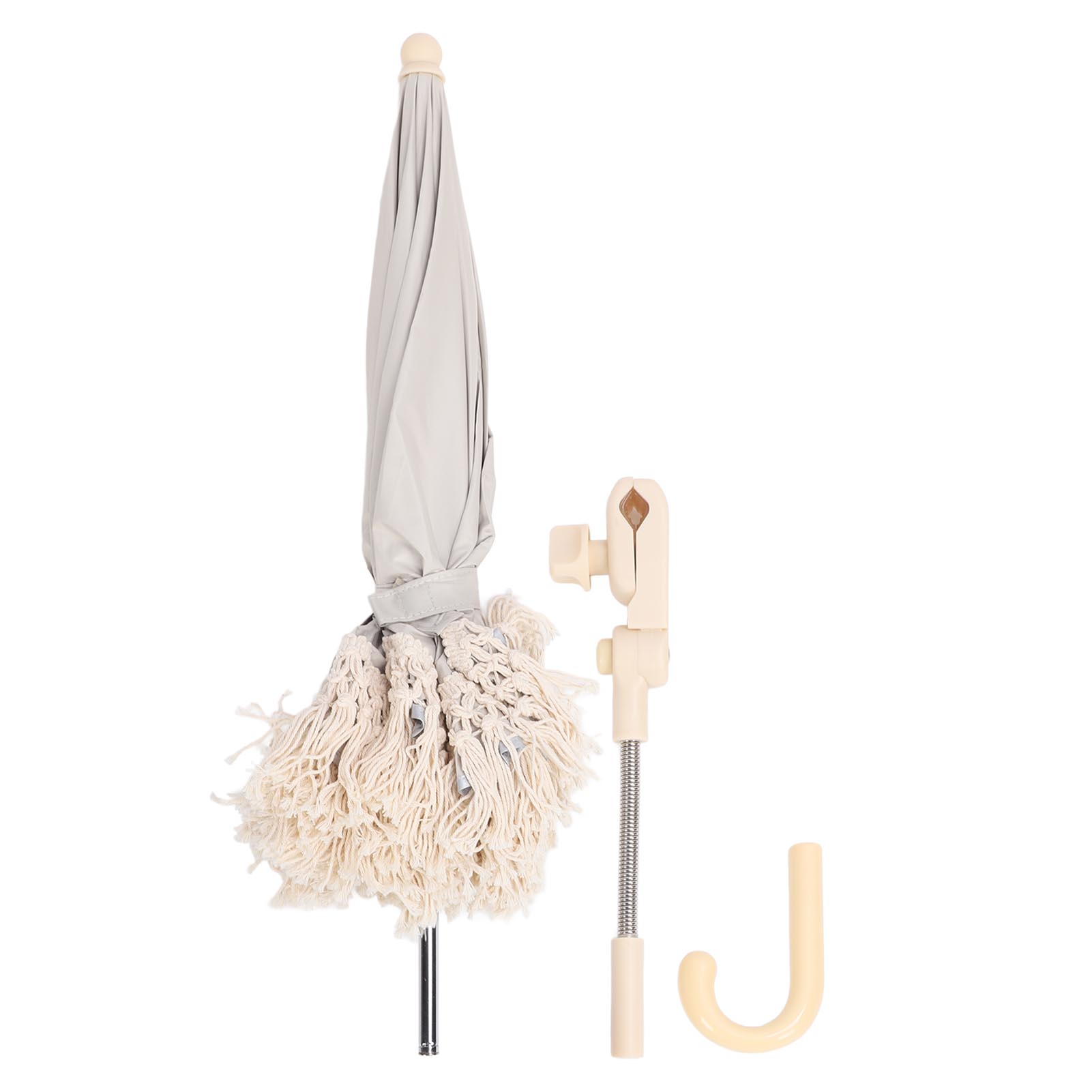 

Детский зонт с кисточкой и бахромой, устойчивый к ультрафиолетовому излучению, детский пляжный зонт для отдыха на природе бежевый