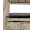 Garden Bench with Storage Space and Cushions Light Grey Poly Rattan