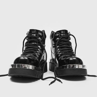 2025 Neue Punk Herren Bar Laufsteg Handsome Dicke Sohle Erhöht Großer Kopf Arbeitskleidung Reiten Motorradstiefel
