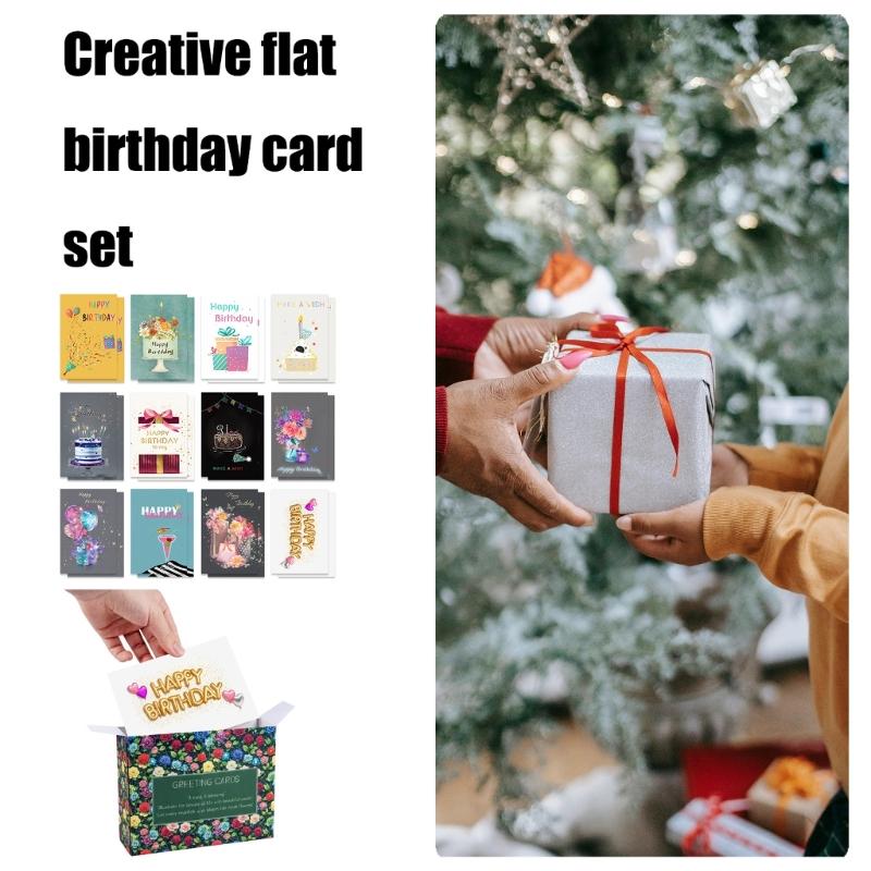 Birthday Card Handmade Greeting Card with Envelope Colorful Surprise Card for Women Festives Celebration Supplies