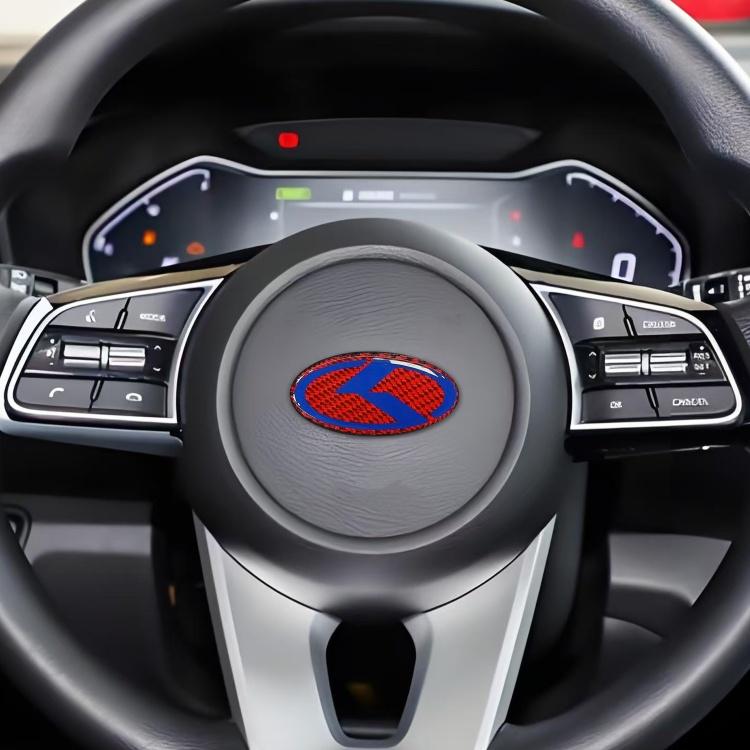 1 pièce Autocollant Emblème Volant Fibre de Carbone K 3D Volant de Voiture Emblème Intérieur de Voiture Accessoires de Style de Voiture Pour KIA
