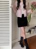 Korean Fashion Knit Sweater with Long Sleeves and Arm Set of Cardigan and Short Sleeve Korean Short [KOREARU] Women's Covers, Bolero, Knitwear,