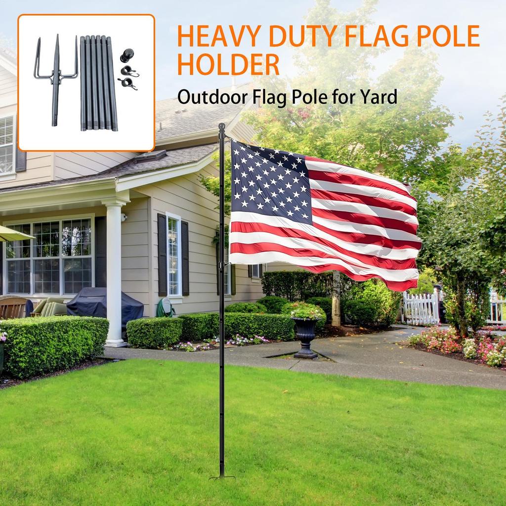 In Ground Flag Pole For Outside House Heavy Duty Flag Pole Holder Height Heavy Duty Residential Flagpole For Backyard Lawn Patio