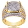 Xiaomi Huitan Trendy Two-tone Bright Cubic Zirconia Ring for Women or Men Gorgeous Party Accessories Jewelry for Unisex Delicate Gift