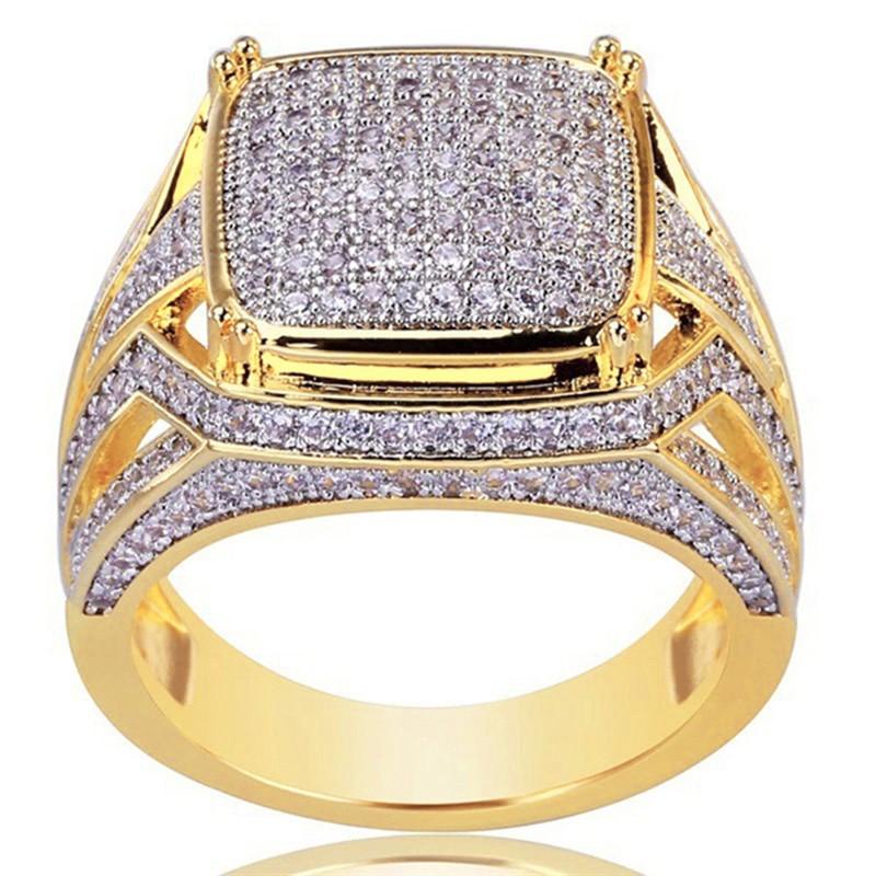 Xiaomi Huitan Trendy Two-tone Bright Cubic Zirconia Ring for Women or Men Gorgeous Party Accessories Jewelry for Unisex Delicate Gift