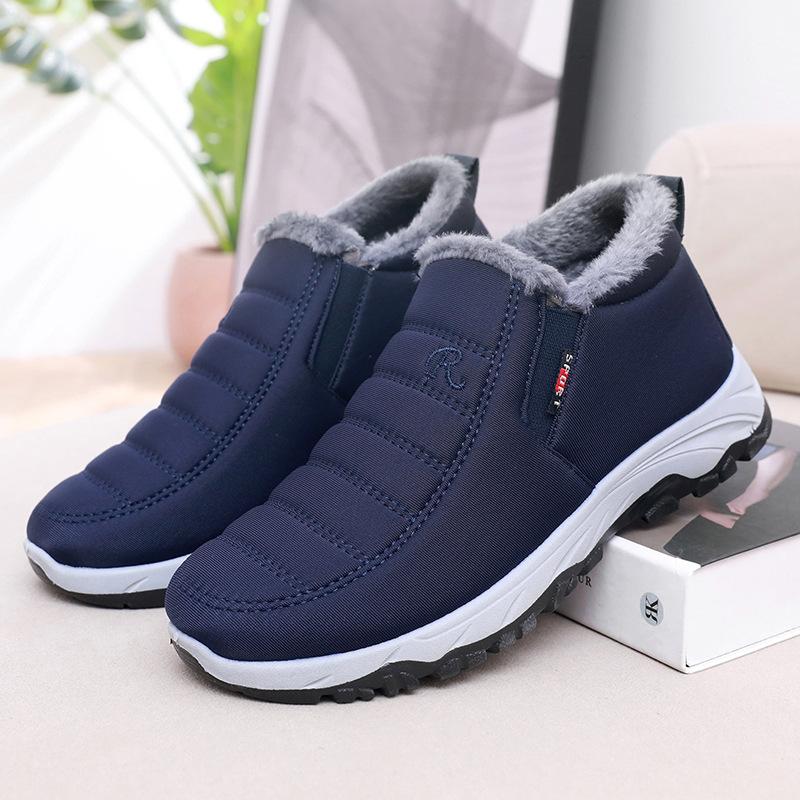 Cotton shoes women's new winter velvet thickened snow boots one pedal middle-aged mother shoes comfortable warm women's cotton shoes
