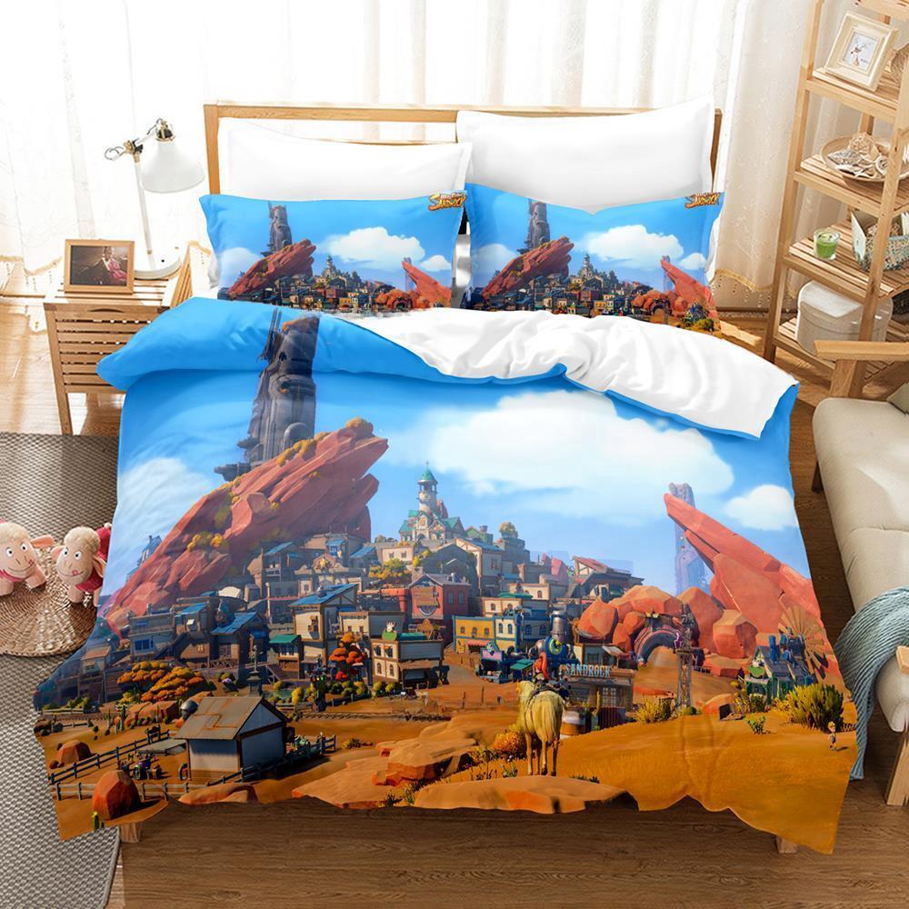 3D Druck Anime Spiel My Time at Sandrock Bettwäscheset Einzelbett Twin Full Queen King Size Bettset Erwachsener Kind Schlafzimmer Bettbezugsets