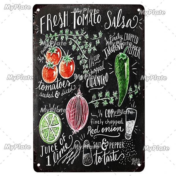 Italy Food Vintage Metal Sign Placă de tablă Vintage Bucătărie Placă Decor Home Wall Decor Bar Semn Home Decor Fructe Poster