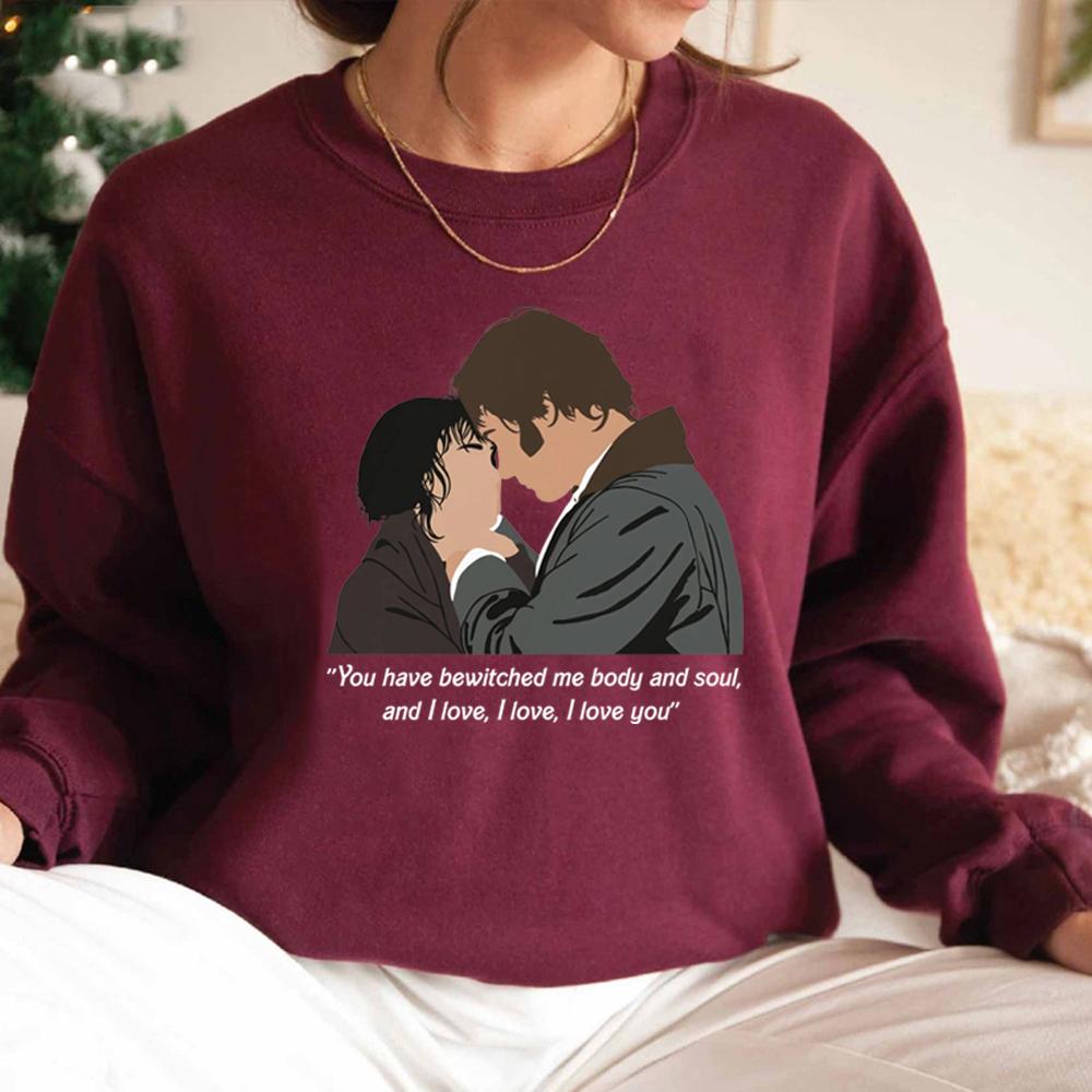 Pride and Prejudice Sweatshirt Jane Austen Sweater Mr Darcy Hoodie Women Long Sleeve Sweatshirt You Bewitched My Body And Soul