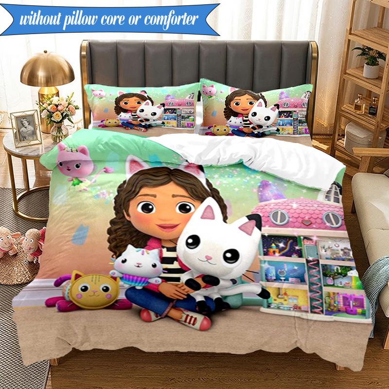 Rainbow Friends Dollhouse 3pcs K-pop Music Group Bedding set,Ideal for Bedroom, Dormitory,Including Duvet Cover And 2pcs Pillowcases,Fan Gifts