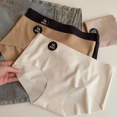 Ice Silk Mulberry 7A Antibacterial Bottom Crotch Panties for Women Mid-waist Seamless Underwear Comfortable Skin-friendly Briefs