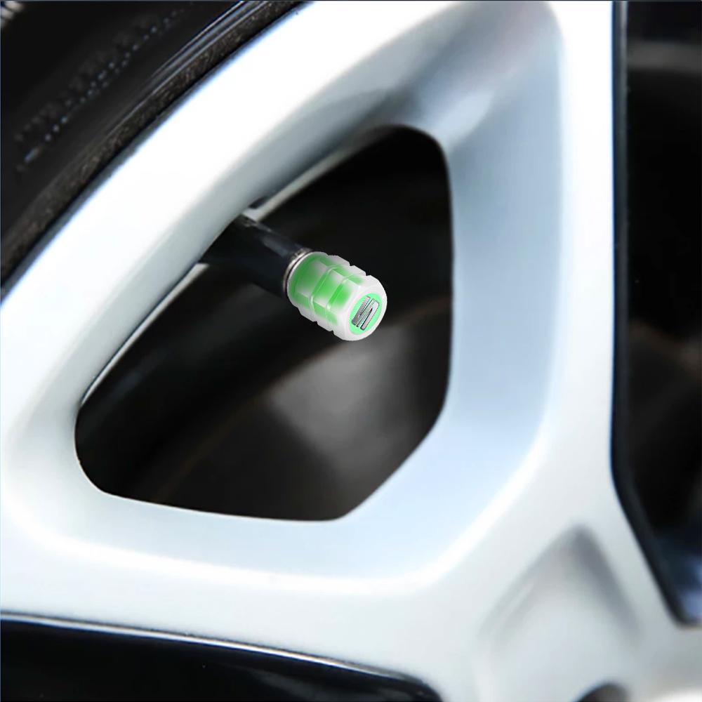 4Pcs Fluorescent Green Car Wheel Tire Valve Caps Luminous Valve Cover For Seat 6f Ateca FR Leon Ibiza Cordoba Altea Arona Toledo HGD6S