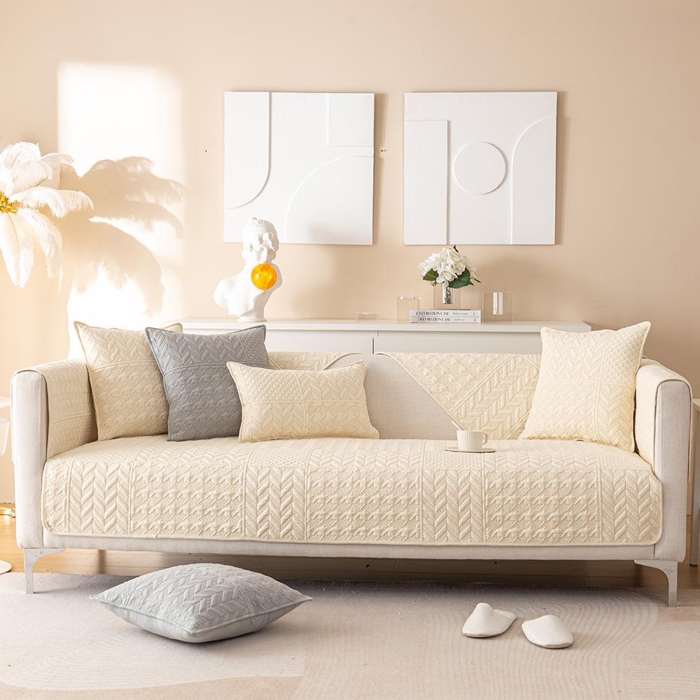 Four Seasons Universal Washed Cotton Cotton Positioning Jacquard Ethnic Style Sofa Cushion Modern Simple Non-Slip Sofa Cushion Towel