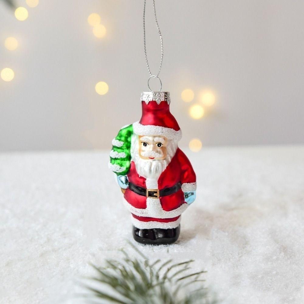 Western Decor Christmas Glass Pendant Snowman New Year Ornaments Party Supplies