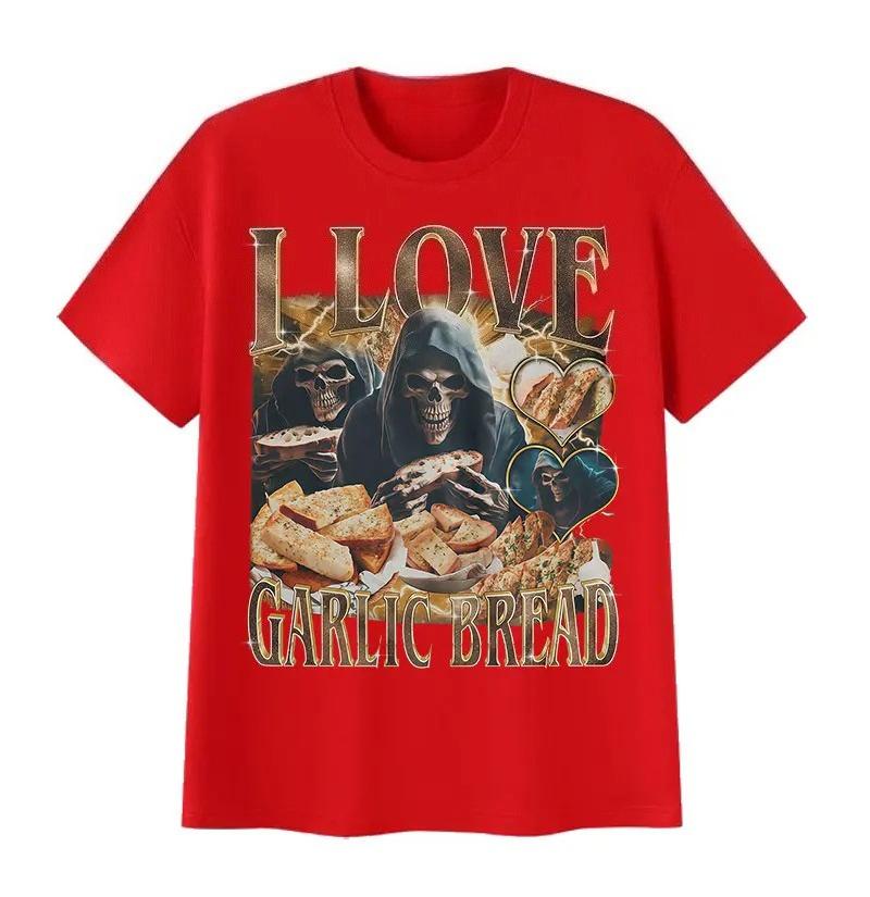 Funny Lover Gothic Garlic Meme Graphic Printed T Shirts Men Women Vintage Skeleton Summer Comfortable Soft Short Sleeve TShirt